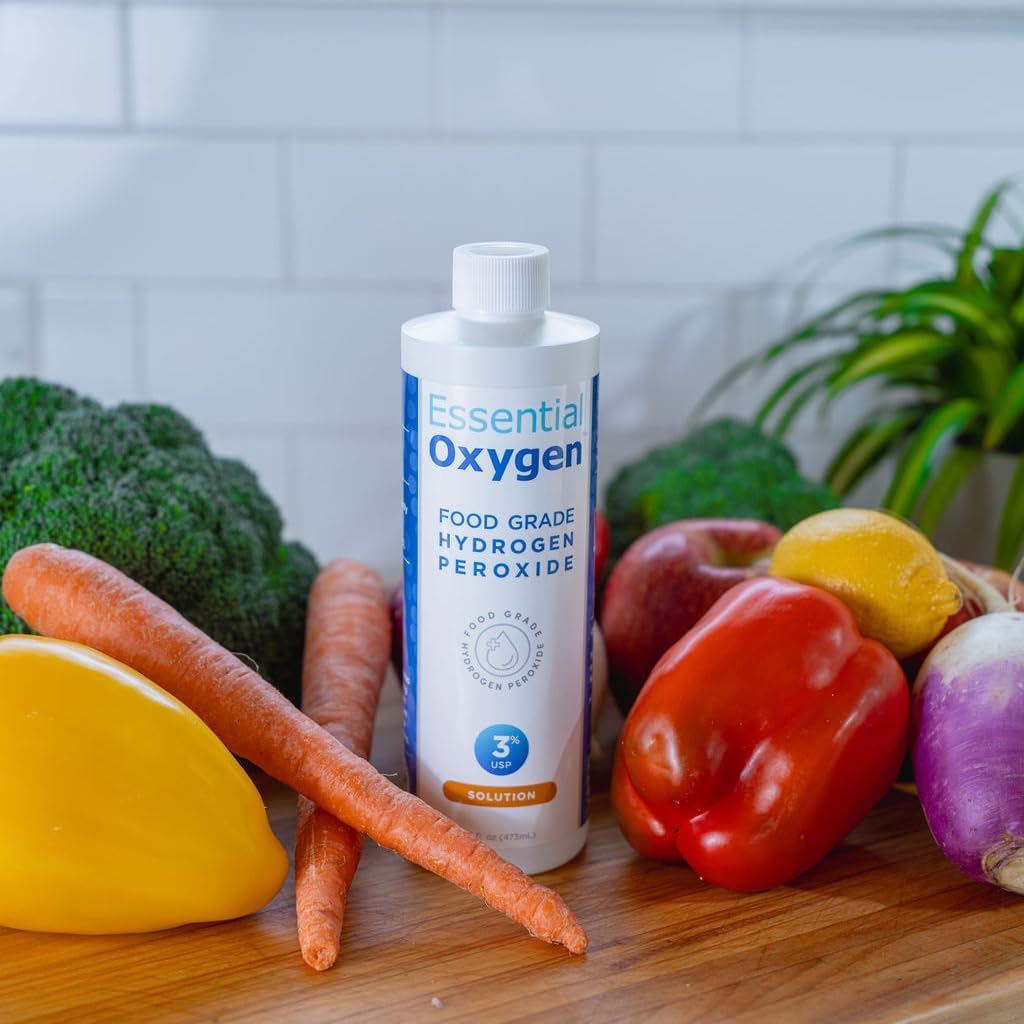 Essential Oxygen Food Grade Hydrogen Peroxide 3% USP - 473ml