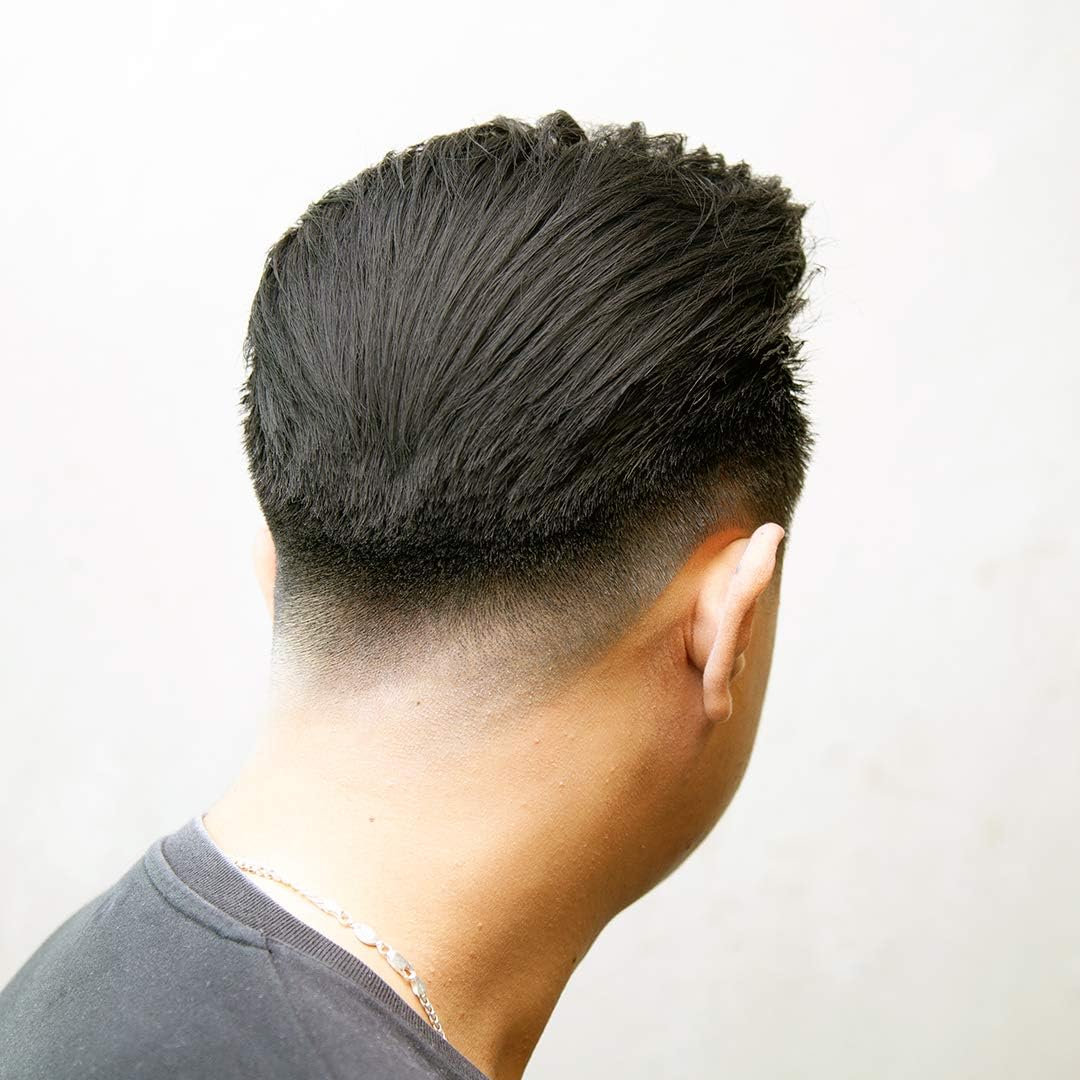 Lifestyle/use image: Uppercut Deluxe Clay Hair Pomade 70g textured hairstyle styling routine