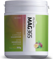 MAG365 Magnesium Citrate Powder tub, passion fruit, 300g.