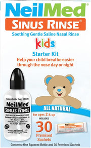Front of NeilMed Sinus Rinse Pediatric Starter Kit box with bottle
