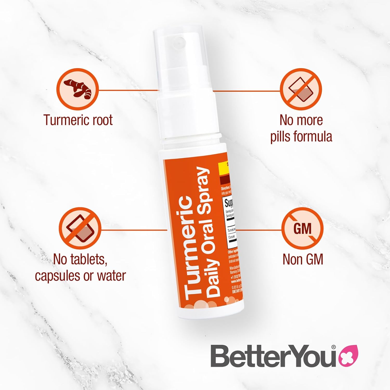 BetterYou Turmeric Oral Spray, Orange Flavour - 25ml