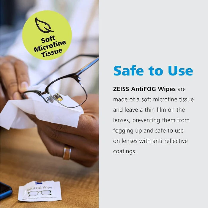 ZEISS AntiFOG Cleaning Wipes for Glasses & Lenses - 30 Count