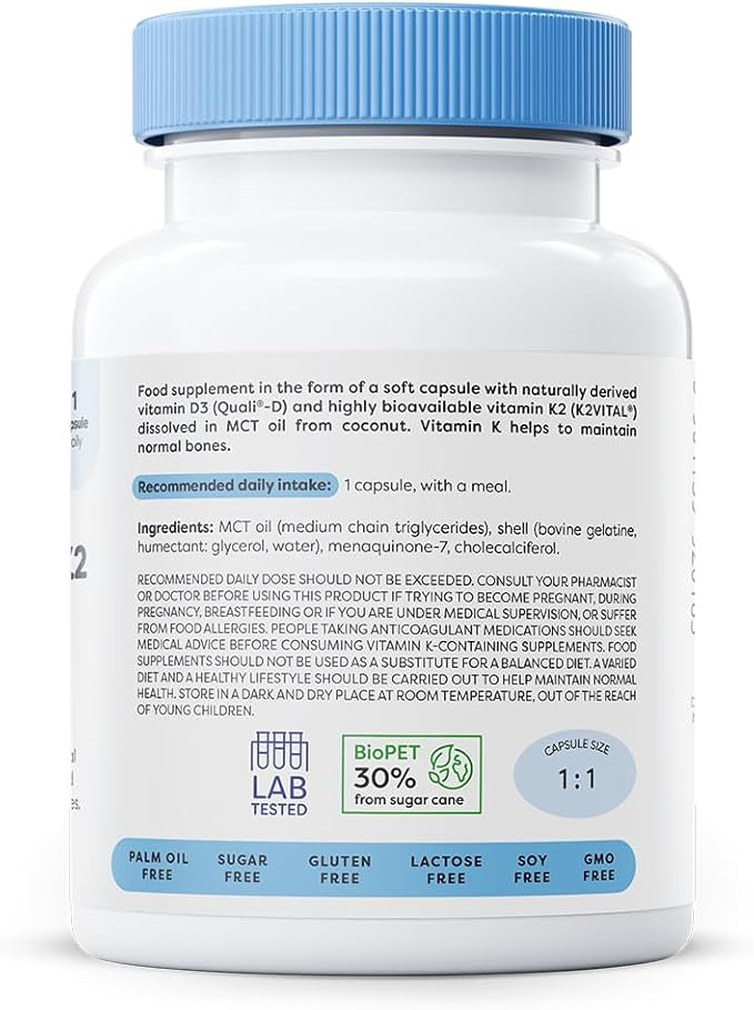 Supplement facts panel for Osavi D3 K2 complex showing Quali-D and K2VITAL.
