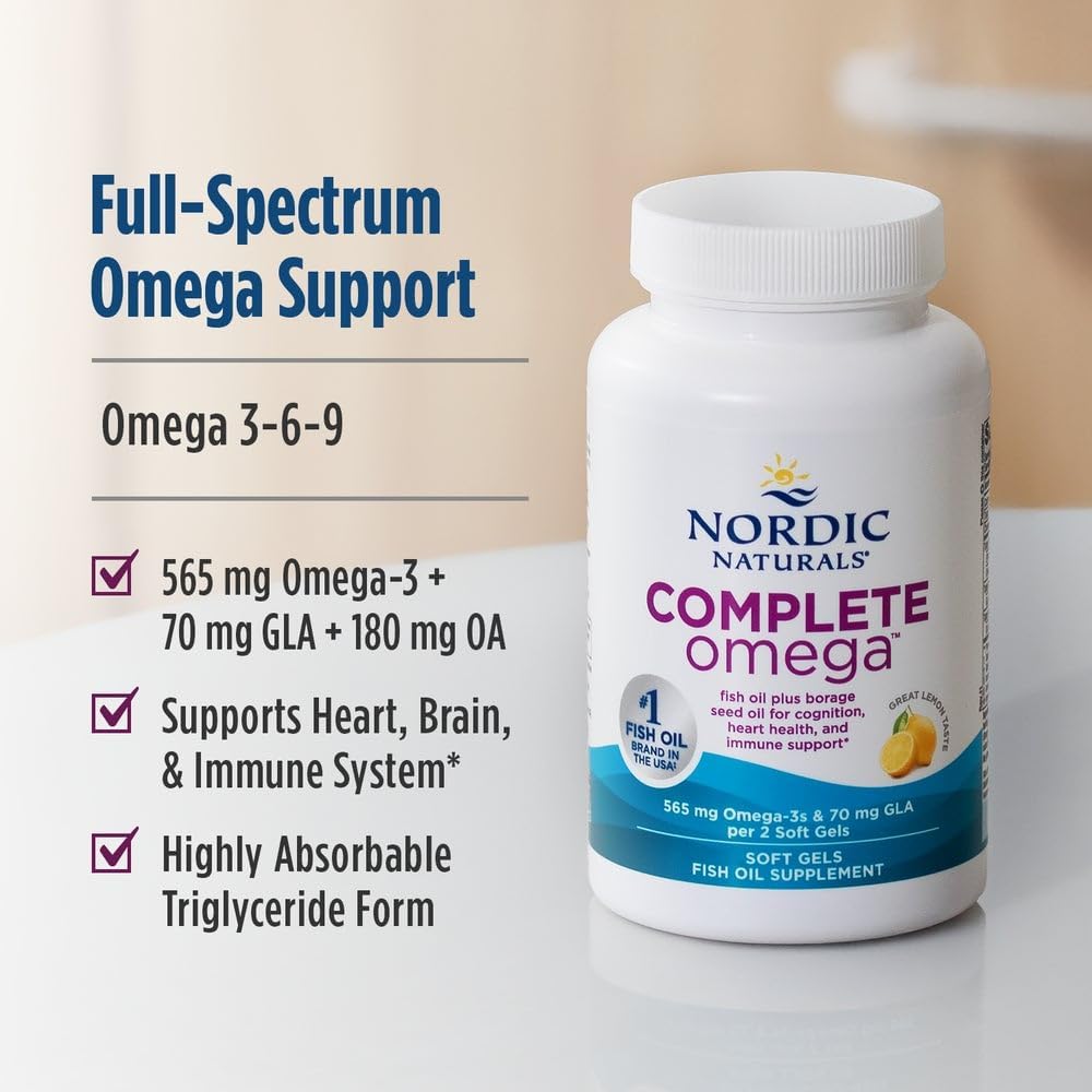 Nordic Naturals Complete Omega 565mg Lemon 60 Soft Gels Pack of 2