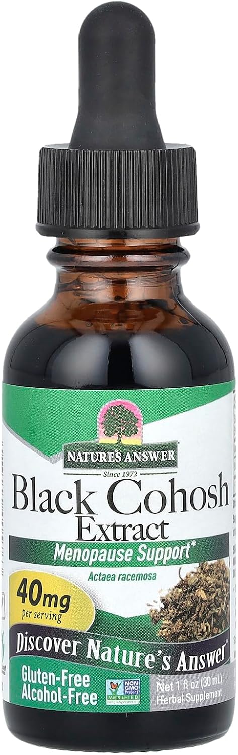 Nature's Answer Alcohol-Free Black Cohosh Root Extract 30ml liquid herbal supplement front label