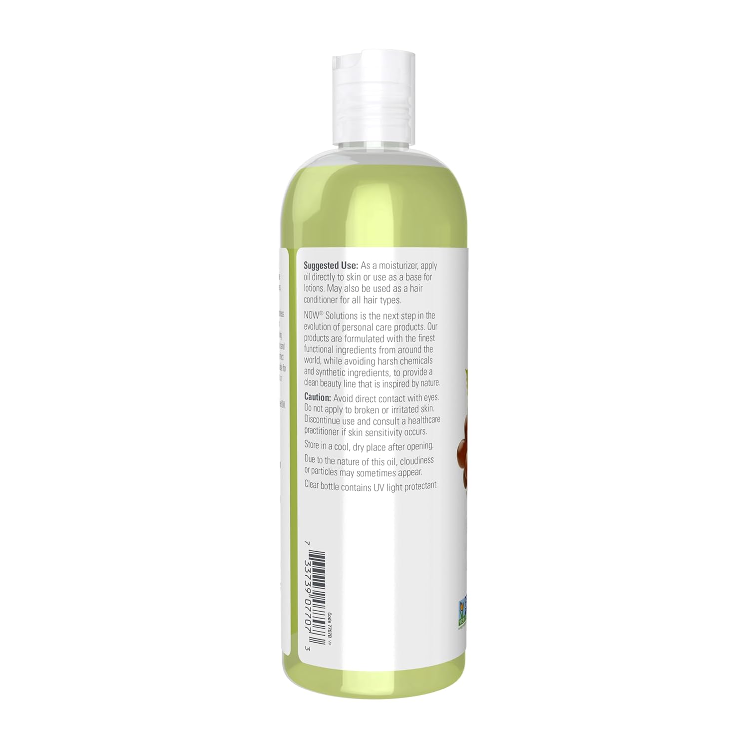 Barcode and product details for NOW Grapeseed Oil, 473ml