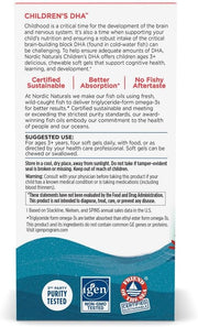 Supplement facts and details for Nordic Naturals Children's DHA Strawberry Omega-3.