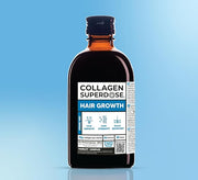 Collagen Superdose Hair Skin Nails liquid supplement bottle, 300ml.