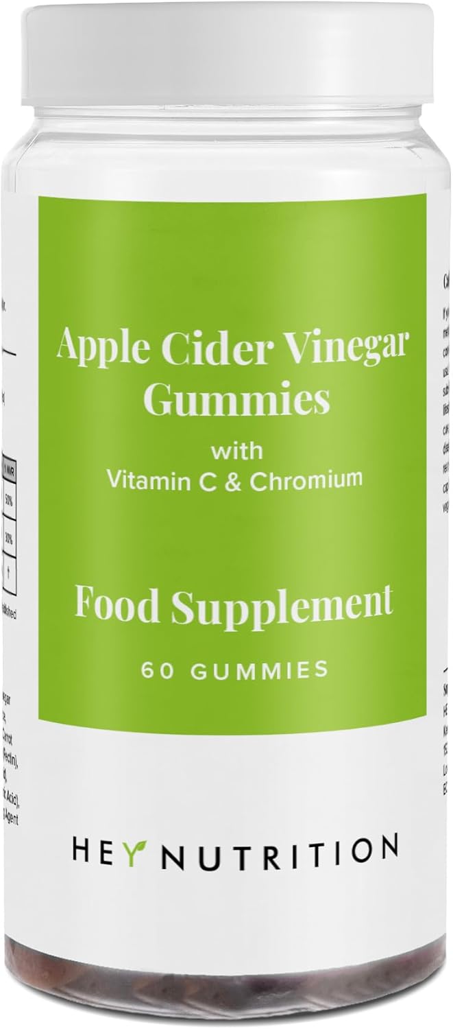 Hey Nutrition Apple Cider Vinegar Gummies bottle, 60 vegan gummies.