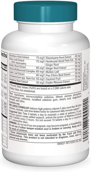 Supplement bottle with label showing nutritional information on a white background