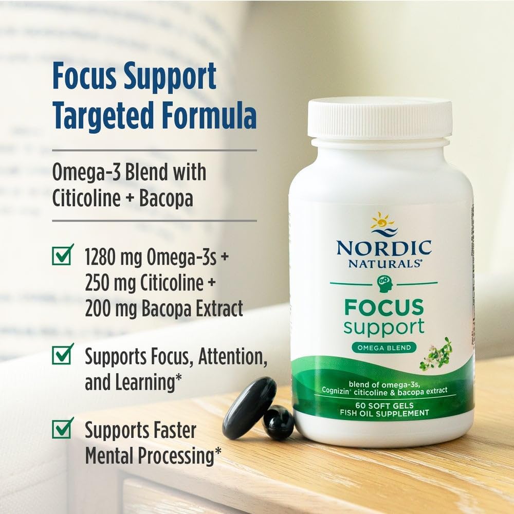 Nordic Naturals Omega Blend, Citicoline & Bacopa Extract - 60 Soft Gels
