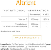 Altrient vitamin C sachets ingredients and nutritional label