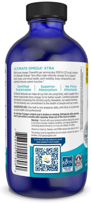 Supplement facts label and dosing guide for Nordic Naturals liquid omega-3 with D3.