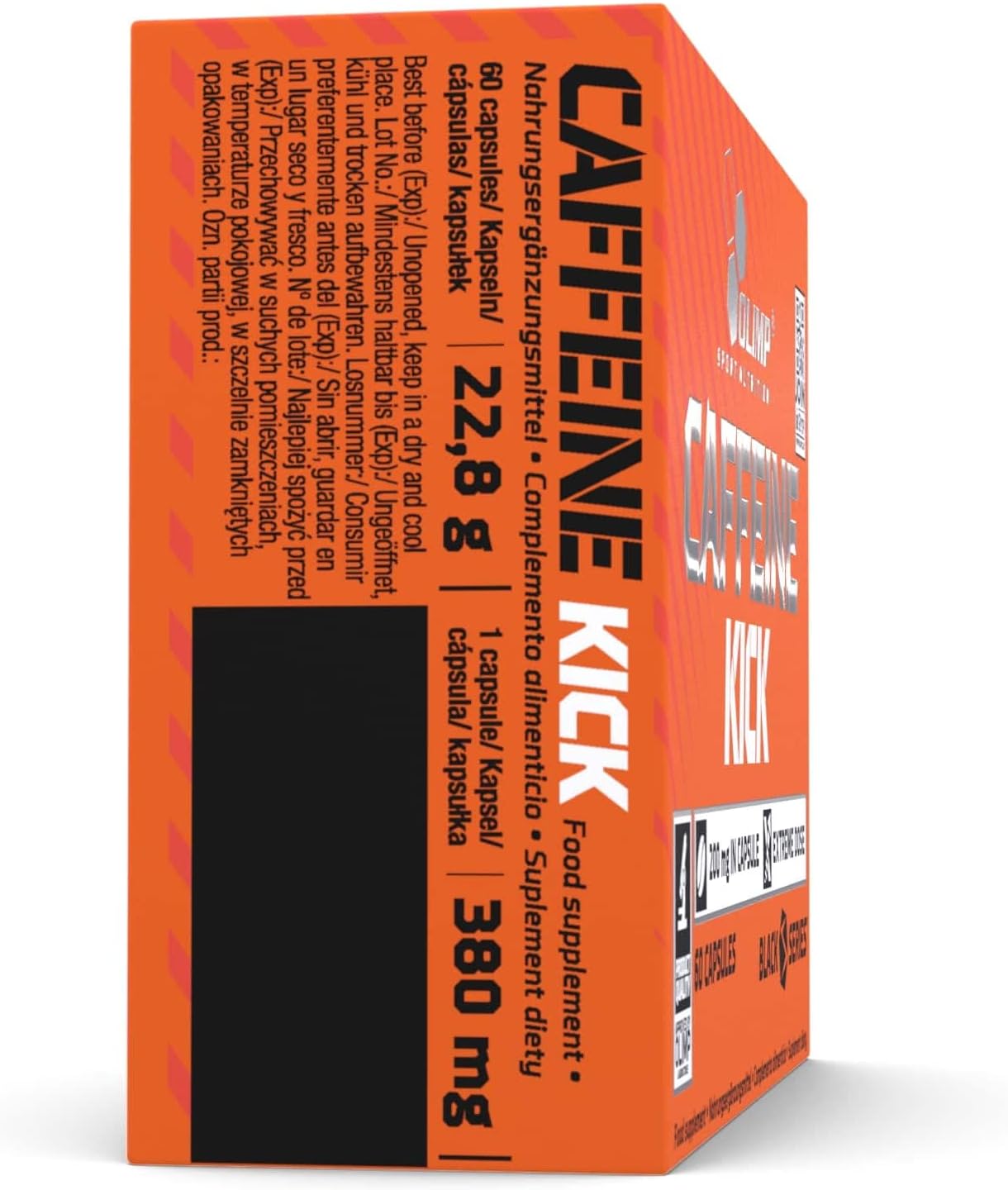 Olimp Caffeine Kick 200mg 60 capsules supplement facts label