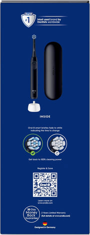 Side of Oral-B iO2 box showing features and specifications.