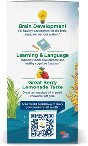 Supplement facts label for Nordic Naturals kids vegan DHA soft gels.