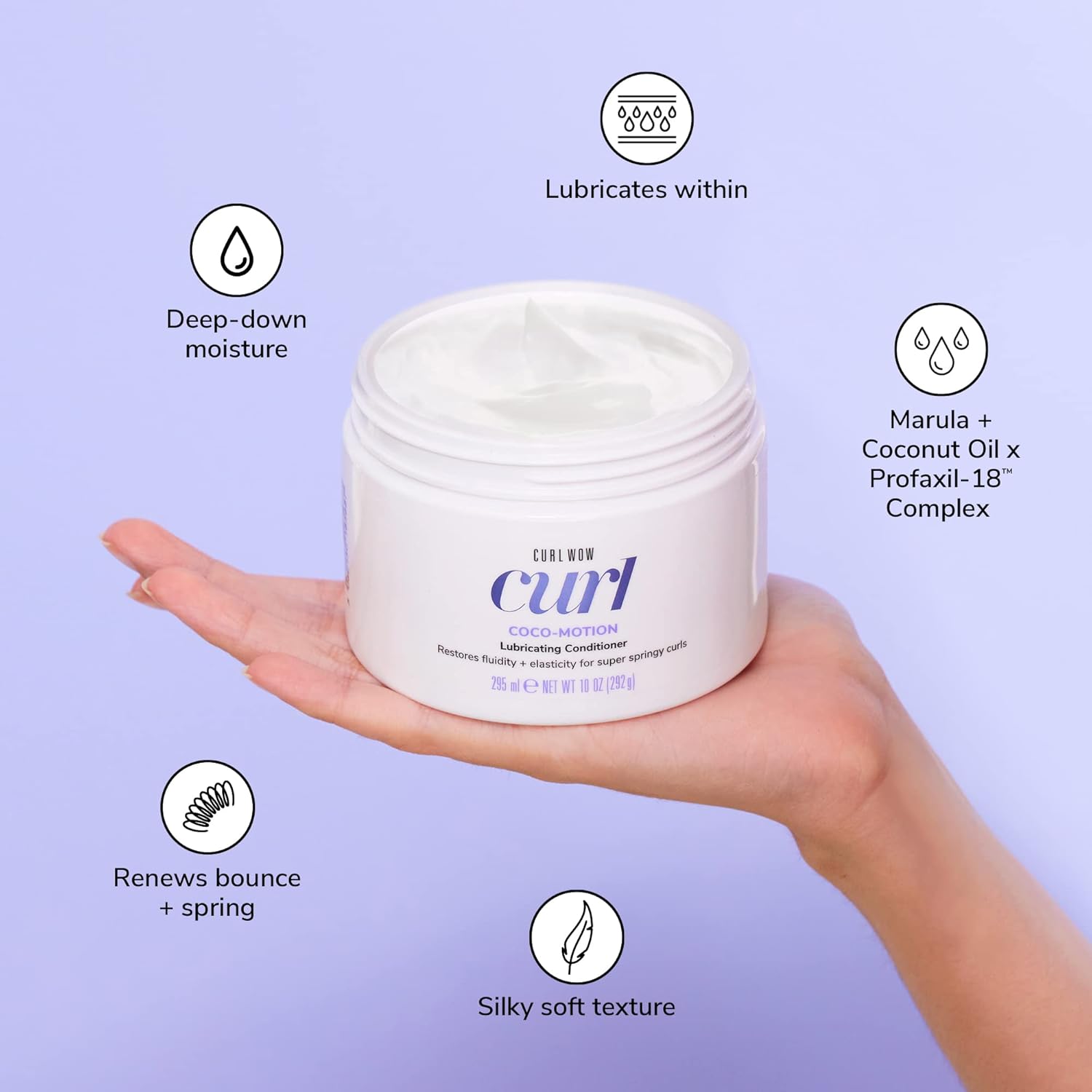 Color Wow Coco-Motion Lubricating Conditioner for Dry Curly Hair - 295ml