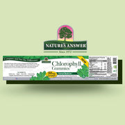 Nature's Answer Chlorophyll Gummies packaging on a light green background