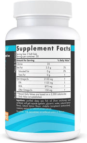 NSF Certified for Sport seal and supplement facts for high-potency omega-3.
