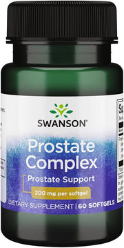 Swanson Prostate Complex supplement bottle on a black background
