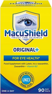 MacuShield Original+ eye health supplement 90 capsules front pack on white background