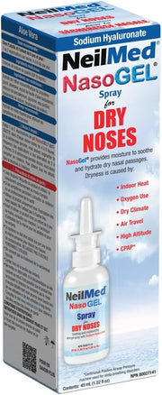 NeilMed NasoGel Spray for Dry Noses 45ml box, front packaging