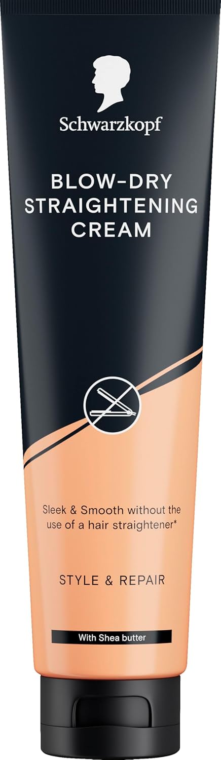 Schwarzkopf Blow-Dry Straightening Cream tube packaging hair styling cream 150ml front product image