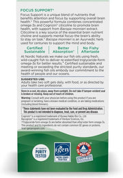 Supplement facts and ingredients list for omega blend.