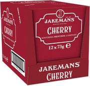 Jakemans Cherry Menthol Lozenges box packaging cherry flavour 12 x 73g front product image