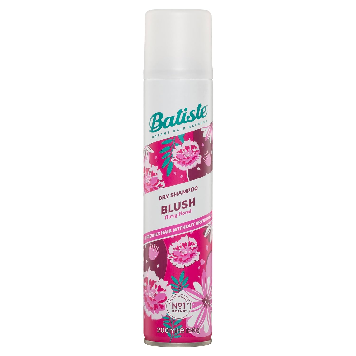 Batiste Blush Flirty Floral Dry Shampoo - 200ml For Fresh Hair, Vegan Formula