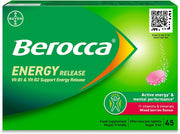 Berocca Effervescent Tablets, Mixed Berries flavour box, 45 tablets.