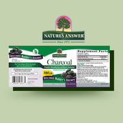 Nature's Answer Activated Charcoal Capsules 90 count barcode packaging