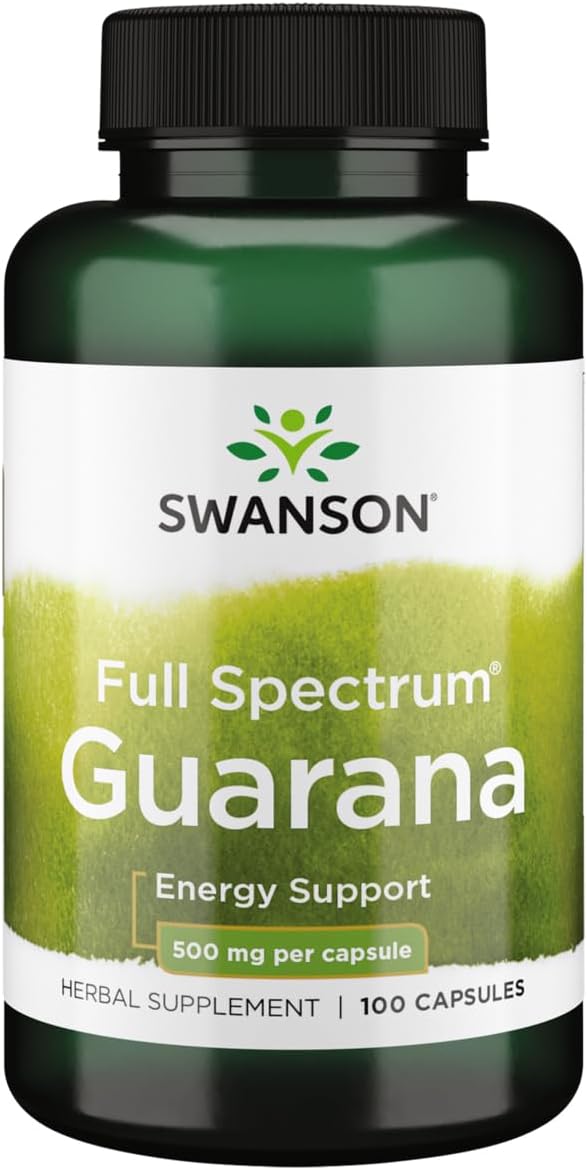 Swanson Full Spectrum Guarana supplement bottle on a white background