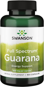 Swanson Full Spectrum Guarana supplement bottle on a white background