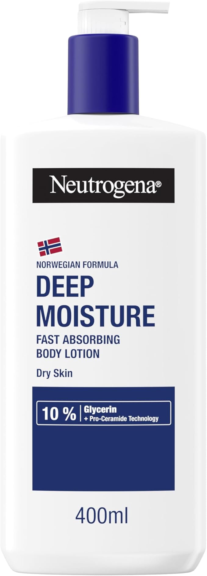 Neutrogena Deep Moisture Fast-Absorbing Body Lotion 400ml bottle.