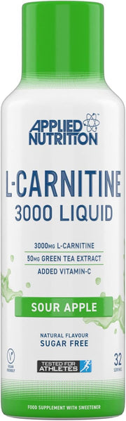 Applied Nutrition L-Carnitine 3000 Liquid Sour Apple 480ml bottle 32 servings