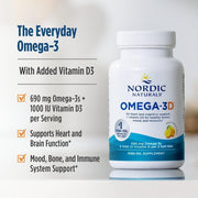 Nordic Naturals Omega-3D with Vitamin D3, Lemon - 60 Soft Gels