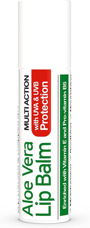 Front Image: Aloe Dent Aloe Vera lip balm stick natural SPF protection 4g