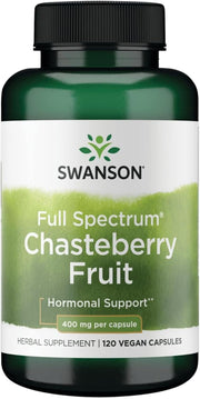 Swanson Full Spectrum Chasteberry Fruit supplement bottle on a white background