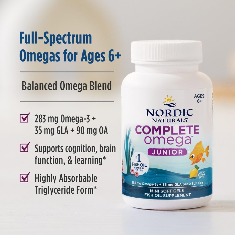 Nordic Naturals Complete Omega Jr., Lemon - 180 Mini Soft Gels