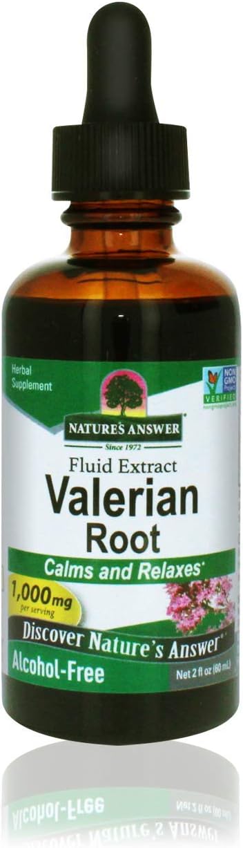 Nature’s Answer Valerian Root alcohol-free liquid extract 60ml bottle front label