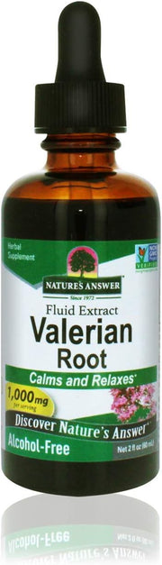 Nature’s Answer Valerian Root alcohol-free liquid extract 60ml bottle front label