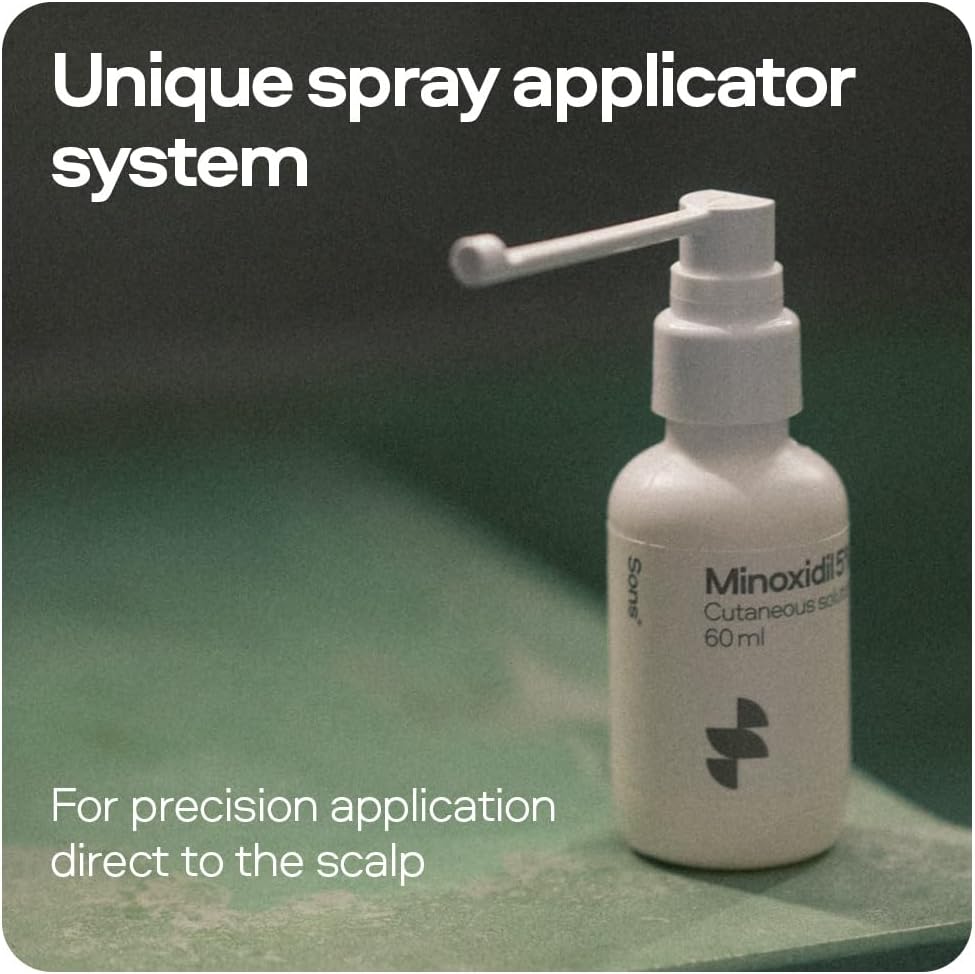 Sons Minoxidil 5% Solution 3x60ml & Dermaroller Kit for Men