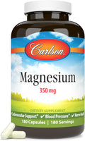 Carlson Magnesium 350 mg Capsules - 180 Count