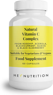 Hey Nutrition Natural Vitamin C 250mg Complex bottle, 60 capsules.
