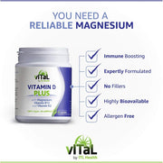 MAG365 Vitamin D Plus Capsules - with Magnesium, B12, K2 - 60 Count