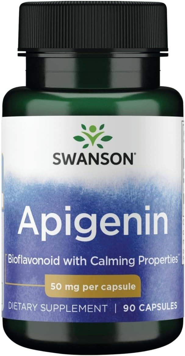 Swanson Apigenin 90 Capsules | 50 mg Bioflavonoid | Calming & Relaxation Support