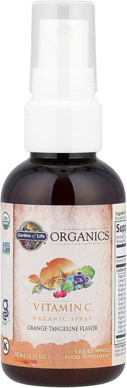 Garden of Life Organics Vitamin C Spray bottle, Orange Tangerine flavour, 58ml.