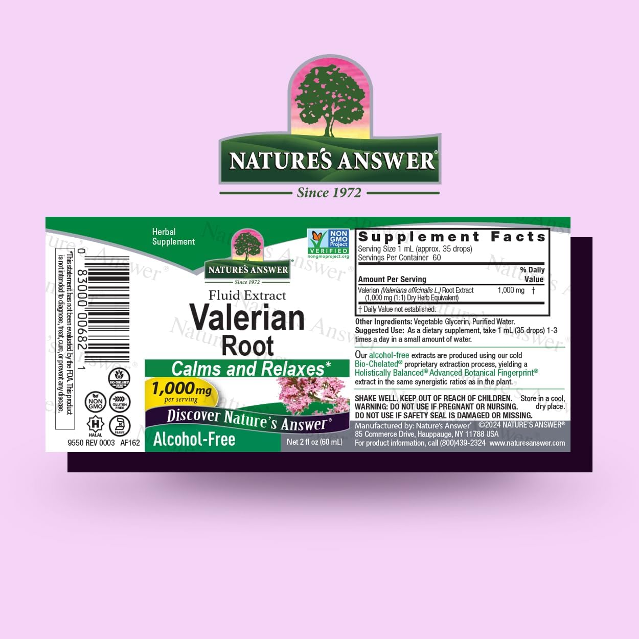 Nature’s Answer Valerian Root  Liquid Extract 1,000 mg, 30–60 ml