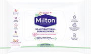 Pack of Milton Antibacterial Surface Wipes, unscented, 30 count.